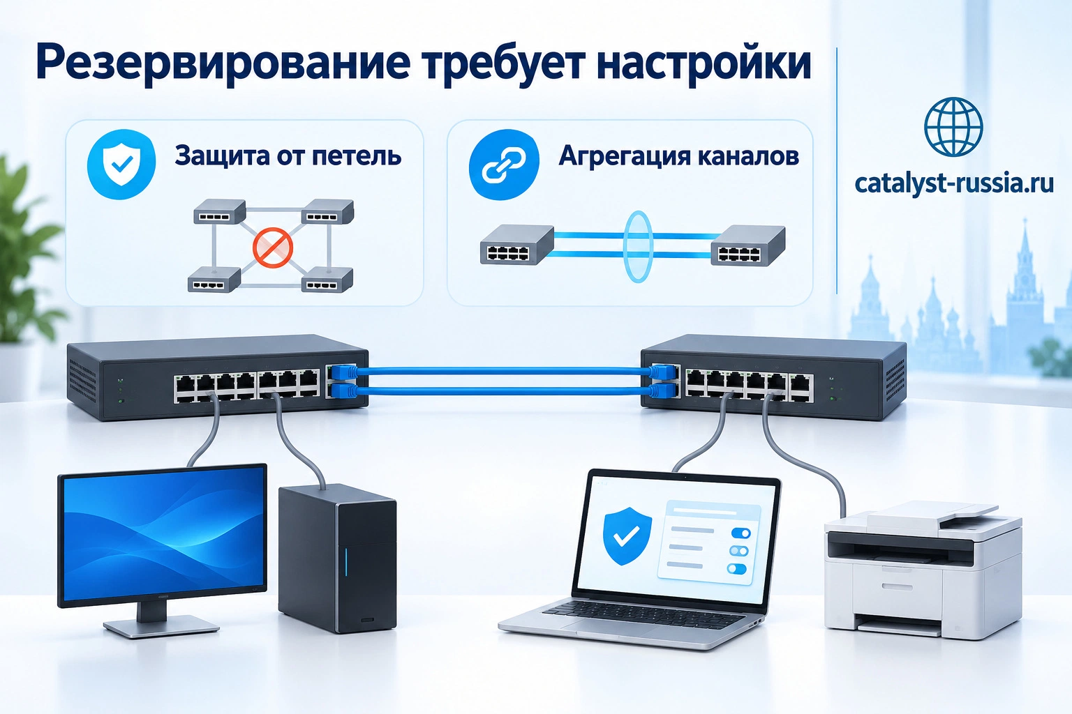 Защита от петель и агрегация каналов в управляемой Ethernet-сети
