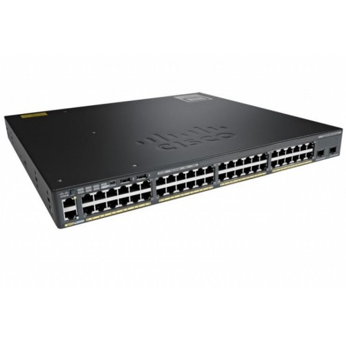 Коммутатор Cisco Catalyst, 48 x GE (PoE), 4 x 1G SFP, LAN Base WS-C2960X-48FPS-L