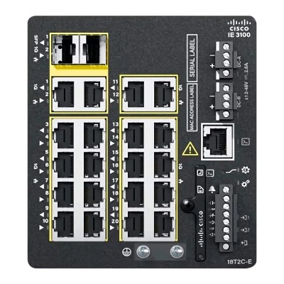 Промышленный коммутатор Cisco Catalyst IE-3100-18T2C-CC-E - Network Essentials, 2.8 lb (1.27 kg), DIN Rail