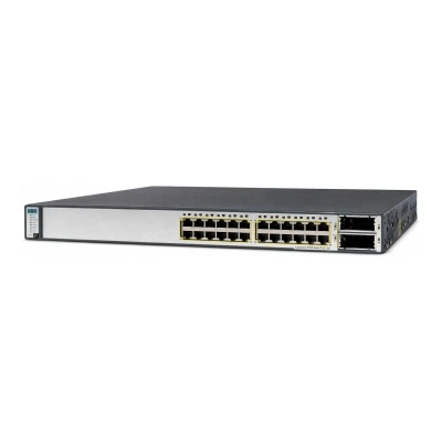 Коммутатор Cisco Catalyst WS-C3750E-24PD-E, тип питания портов: PoE, 24 порта 10/100/1000 Мбит/с, PoE / inline power